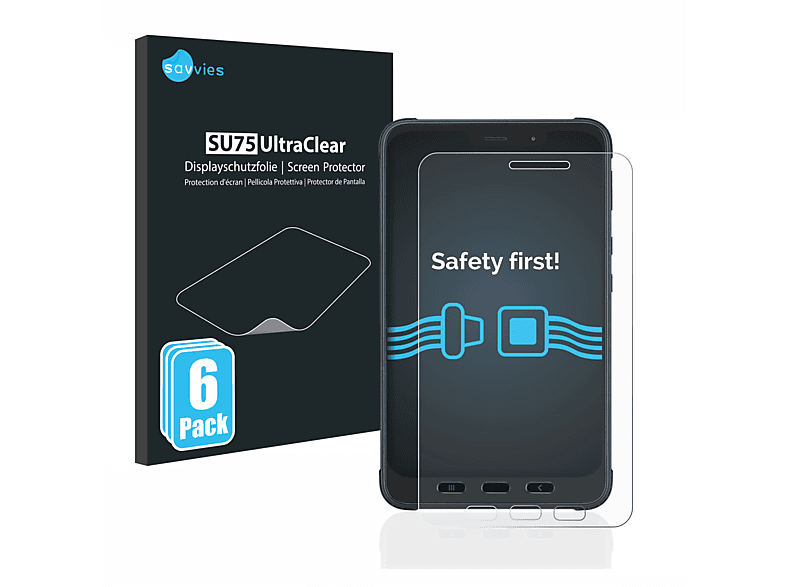 SAVVIES 6x klare Schutzfolie(für Samsung Galaxy Tab Active 3 Enterprise Edition LTE)