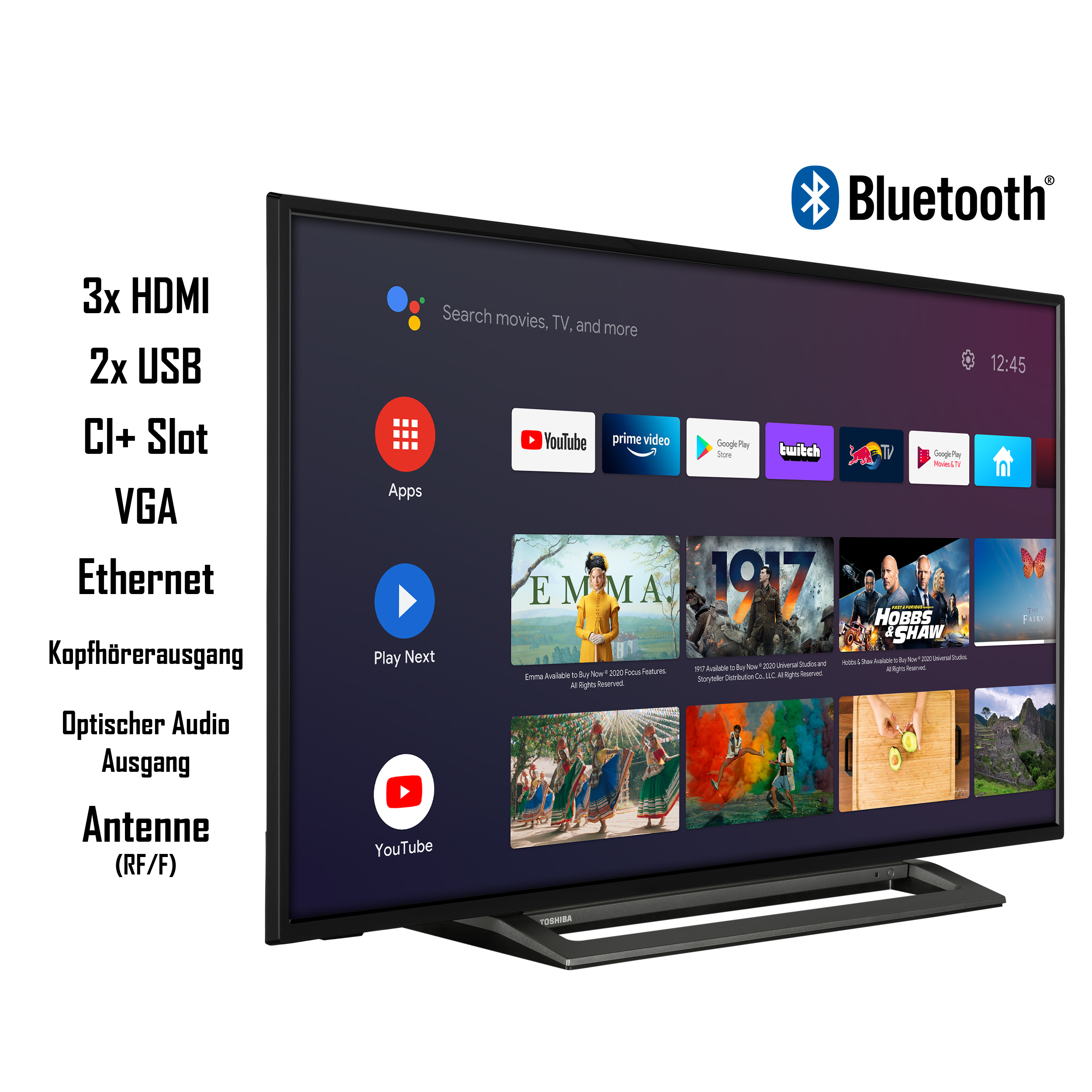 TOSHIBA 43LA3B63DGW SMART / LED 108 (Flat, Zoll cm, 43 TV) TV Full-HD