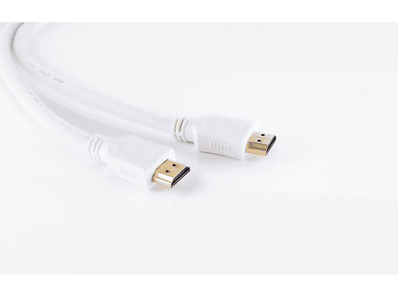 KABELBUDE HDMI A-St/HDMI A-St verg HEAC weiß Nylon Mantel 5m HDMI Kabel | HDMI Kabel & Zubehör