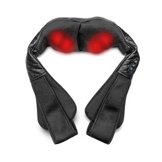 Cojín de masaje - MEDISANA NMG 850 Masajeador de cuello Shiatsu confort con cabezales de gel, función de calor y luz roja, Negro