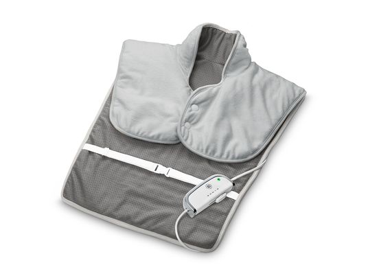 Almohadilla eléctrica - MEDISANA HP 630 Cervical y Lumbar, para hombros y cuello, poncho de calor. 4 ajustes de temperatura, 100 W, Gris
