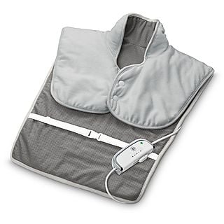 Almohadilla eléctrica - MEDISANA HP 630 Cervical y Lumbar, para hombros y cuello, poncho de calor. 4 ajustes de temperatura, 100 W, Gris