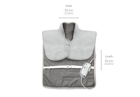 Almohadilla eléctrica - MEDISANA HP 630 Cervical y Lumbar, para hombros y  cuello, poncho de calor. 4 ajustes de temperatura, 100 W, Gris