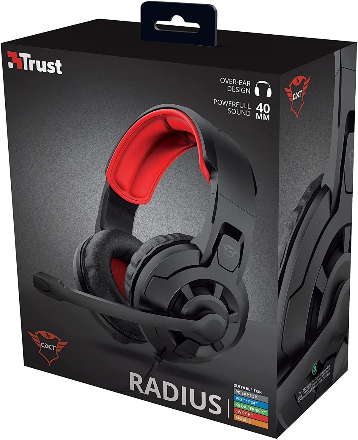 TRUST Gaming On-ear RADIUS, 24076 Headset GXT 411 Schwarz