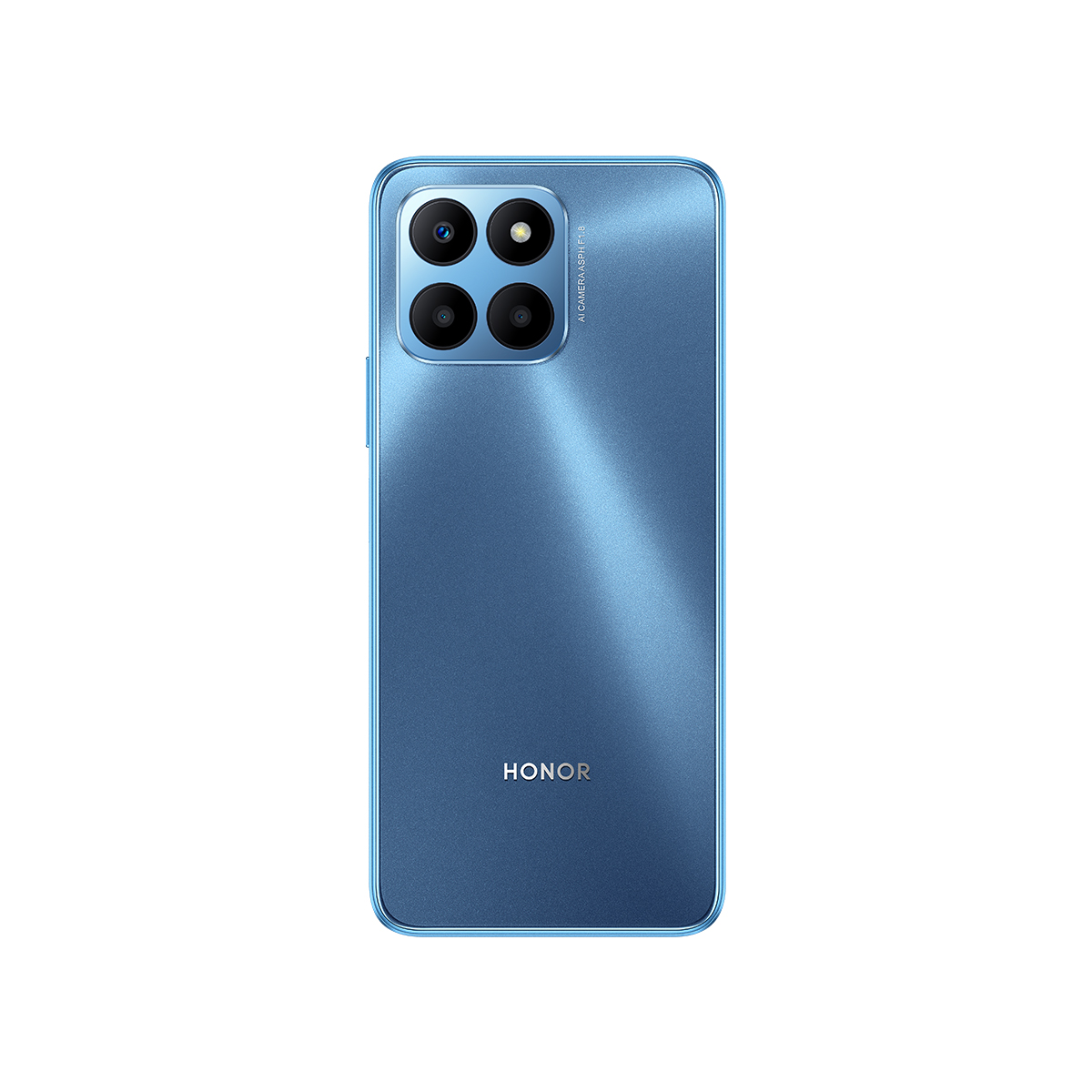 Vista posteriore di smartphone blu, con array di fotocamere.