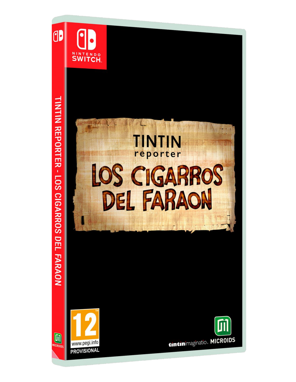 Pudełko gry wideo 'Tintin Reporter: Cygara Faraona'.