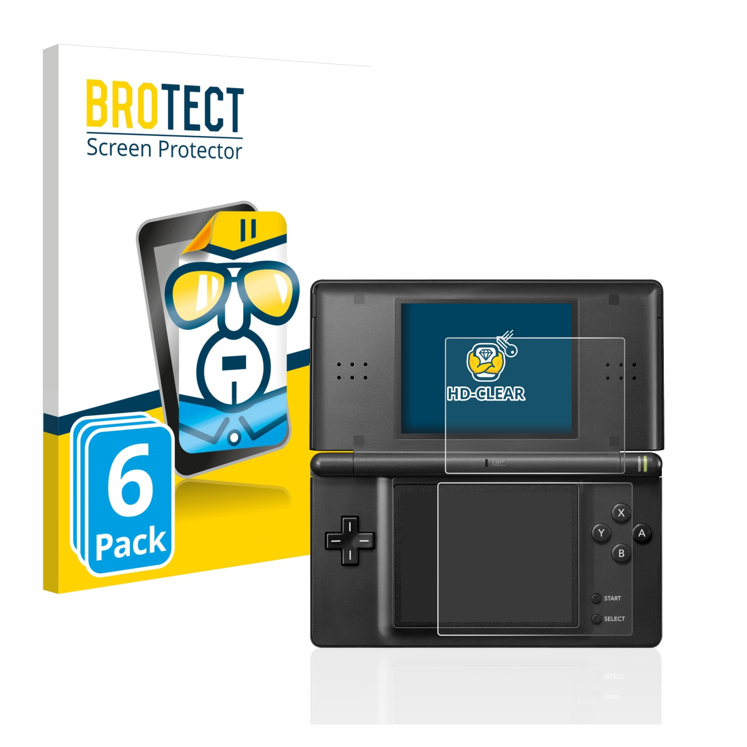 6x LITE) Nintendo klare Schutzfolie(für DS BROTECT