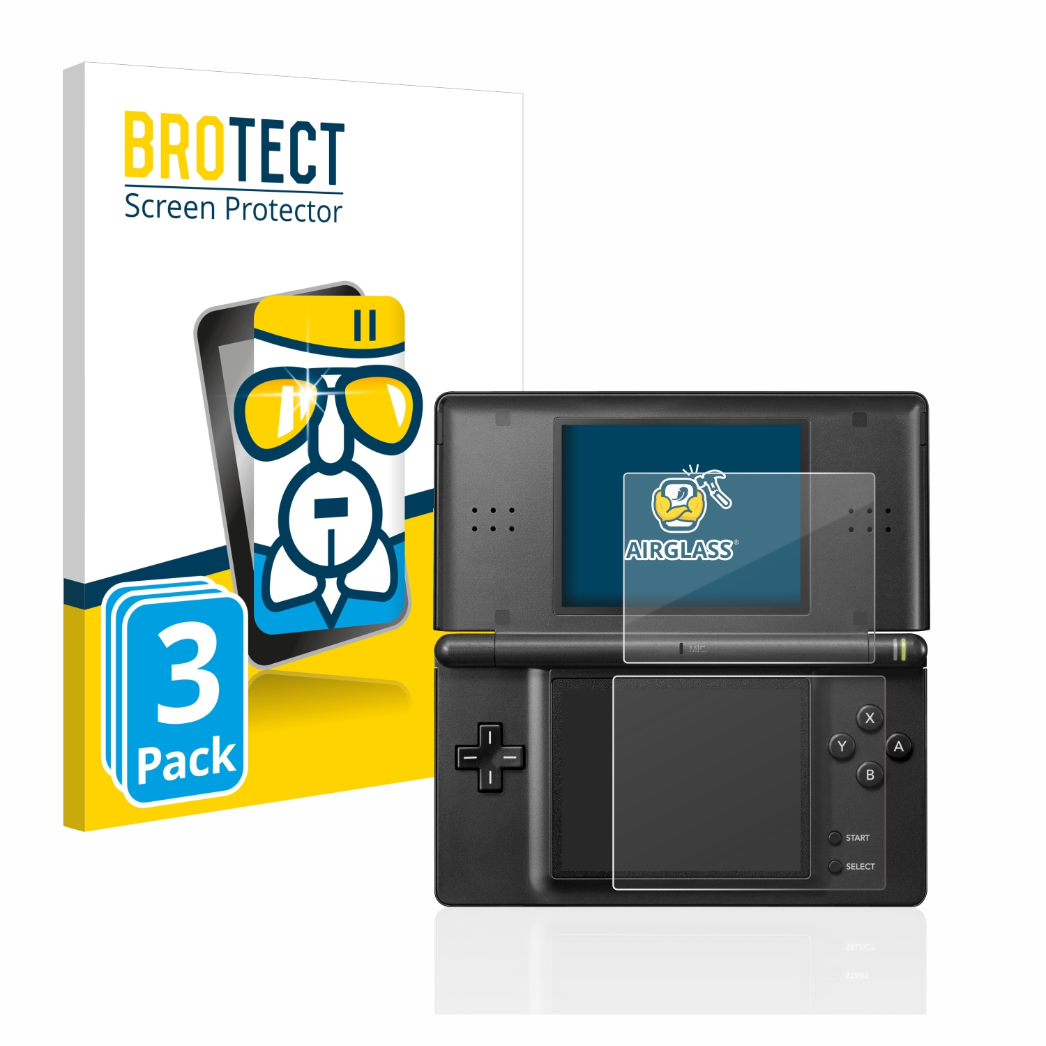LITE) klare Airglass Nintendo BROTECT Schutzfolie(für 3x DS