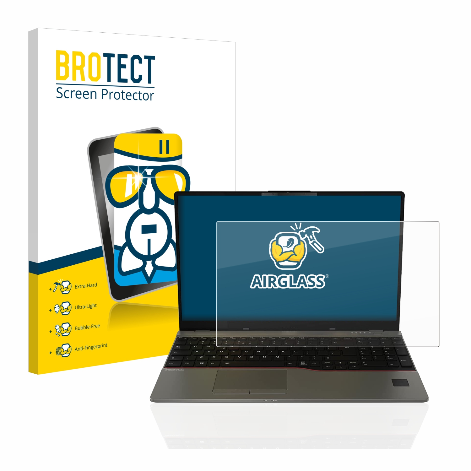 BROTECT Airglass Lifebook Fujitsu klare Schutzfolie(für U7512)