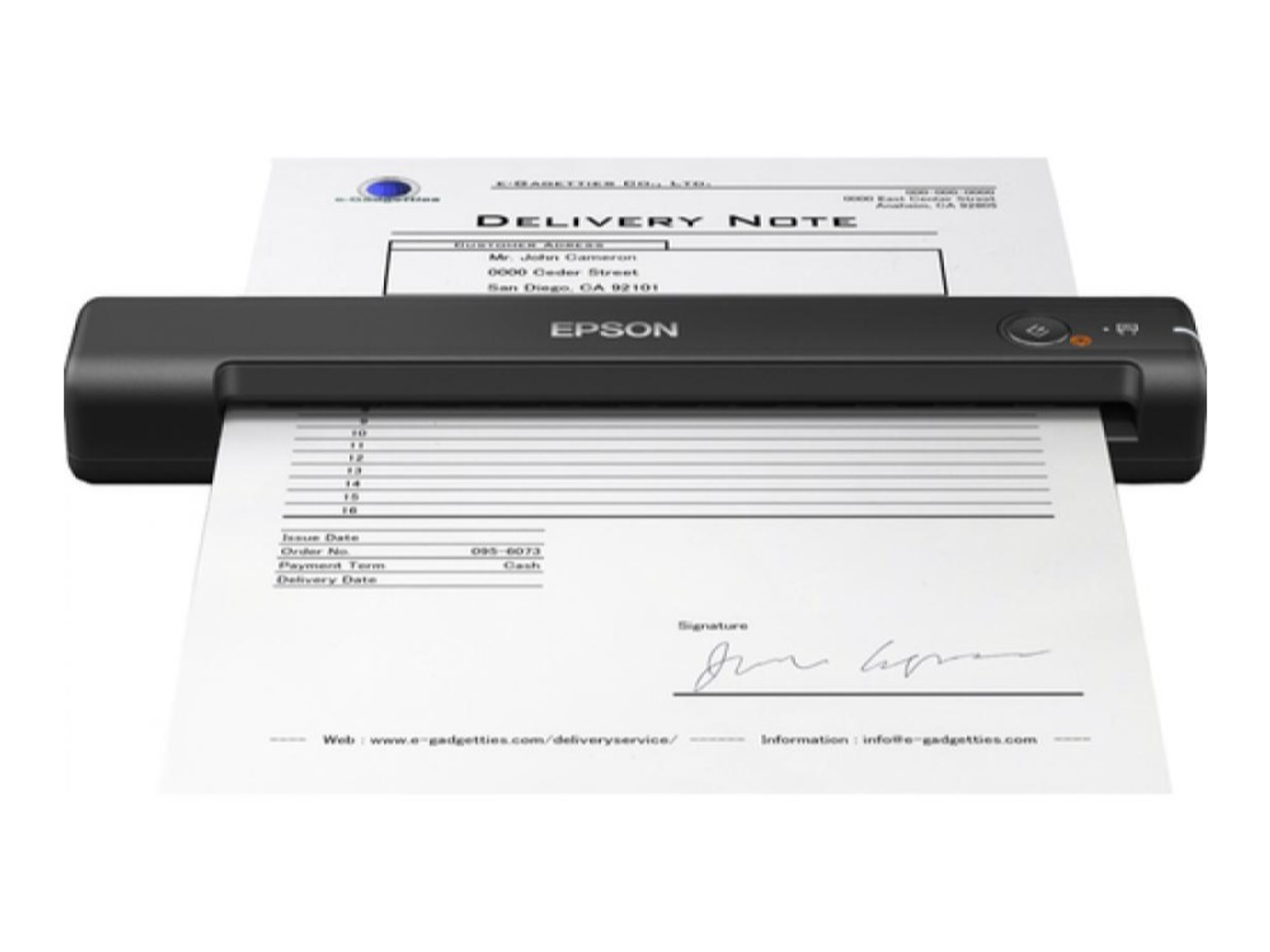 Escáner portátil - B11B252401 EPSON, 600 x 600 DPI, Wi-Fi, Negro