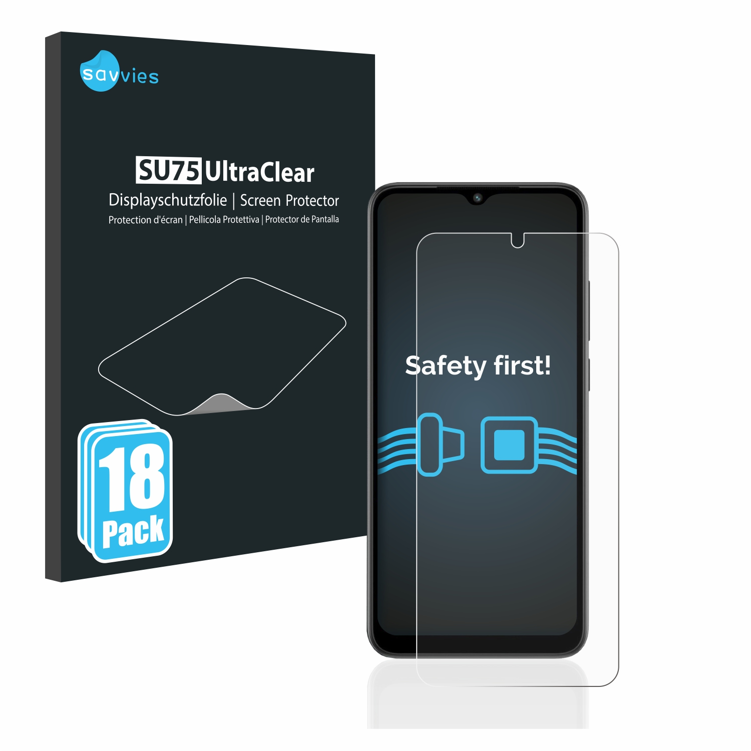 SAVVIES 18x klare Schutzfolie(für Xiaomi Redmi Plus) A2