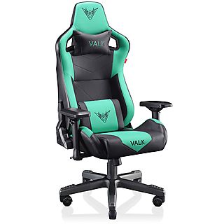 Silla Gaming - VALK GAIA, Ergonómica, Transpirable, Reclinable, Cojines, Silla gamer profesional, escritorio, oficina, Reposabrazos4D (ajustable en altura, anchura y profundidad, también se puede girar), 130 kg, Aqua Menthe