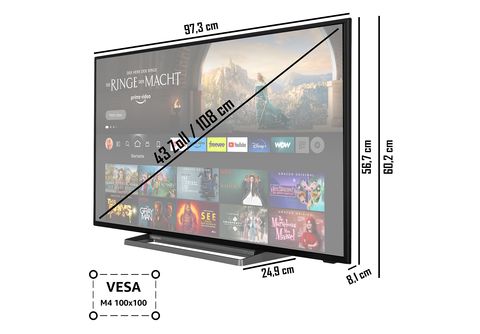 TOSHIBA 43UF3D63DA Fire TV (Flat, cm, / TV) MediaMarkt 108 | 4K, 43 SMART UHD Zoll