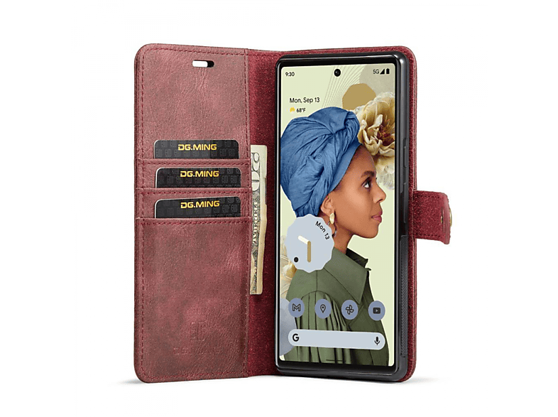 DG MING 2in1, Bookcover, Google, Pixel 6 Pro, Rot