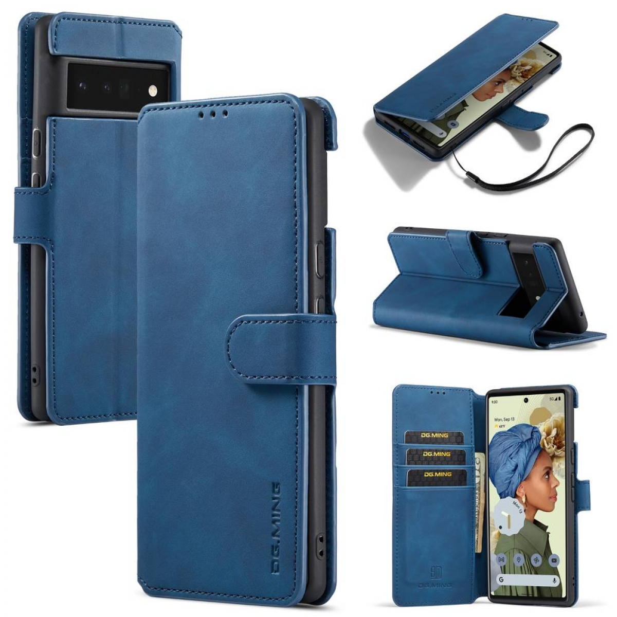 Pro, Bookcover, MING DG 6 Google, Blau Retro, Pixel