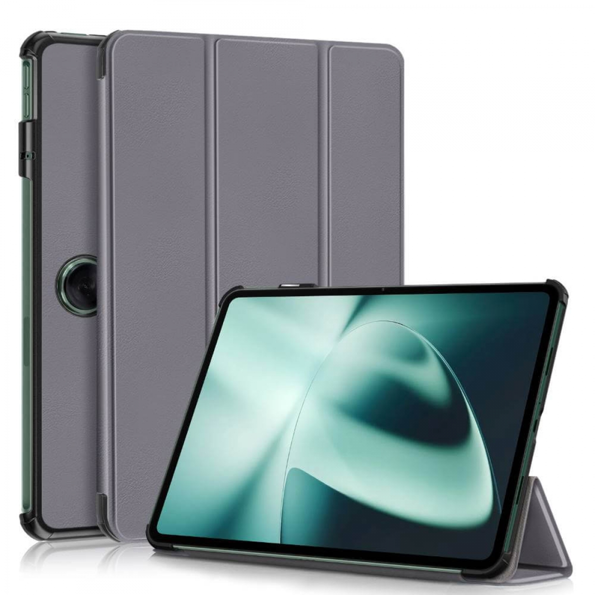 CASEONLINE Aktiv Tablethülle Full Cover Grau für OnePlus Kunststoff