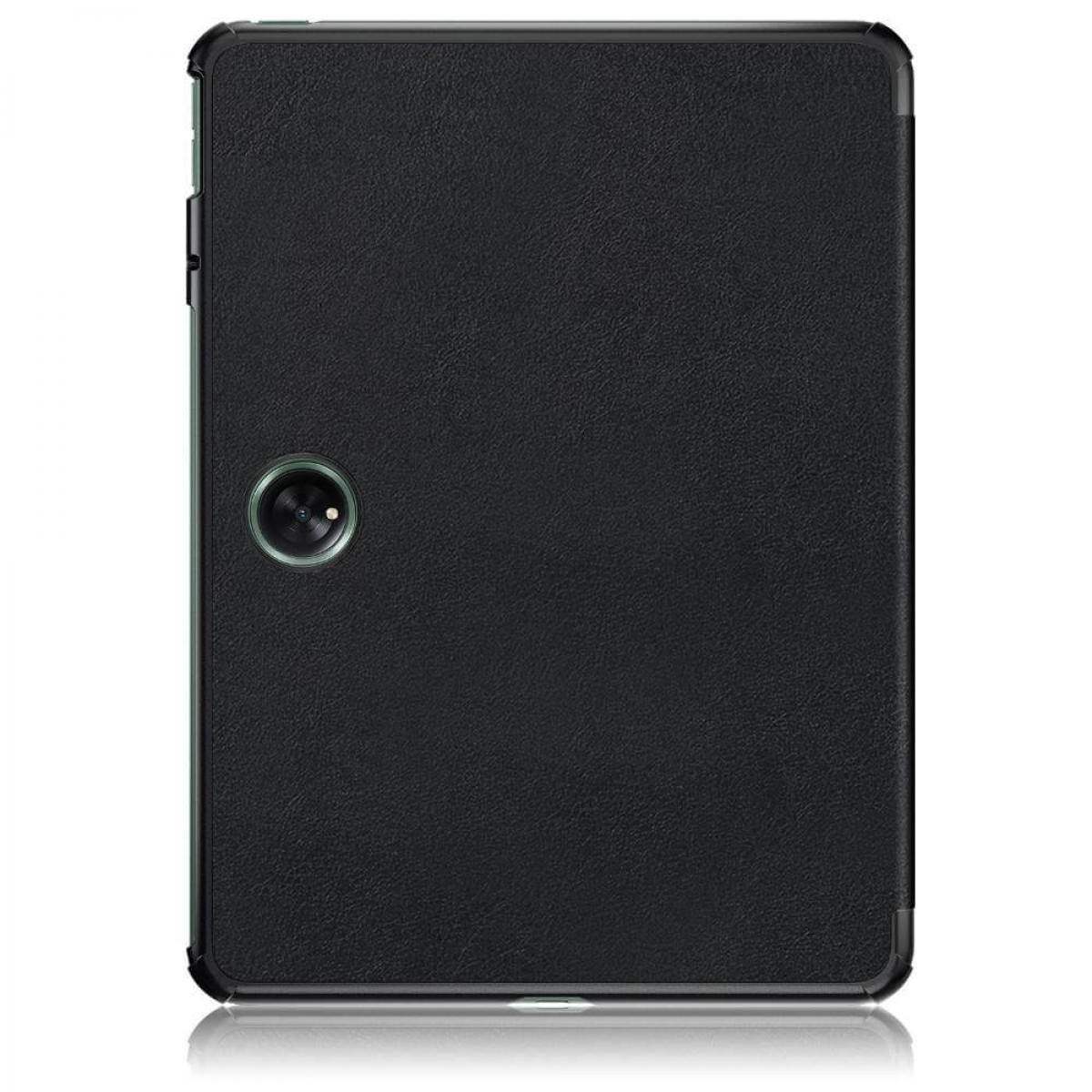 Schwarzes Tablet mit Kamera auf der Rückseite. Grüner Rand.