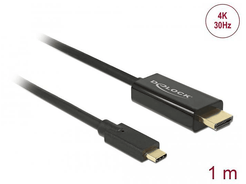 USB Optionen & 30Hz Audio, Type-C 1 HDMI Kabel <gt/> Schwarz m TV DELOCK & Display Video, & DELOCK Zubehör, &