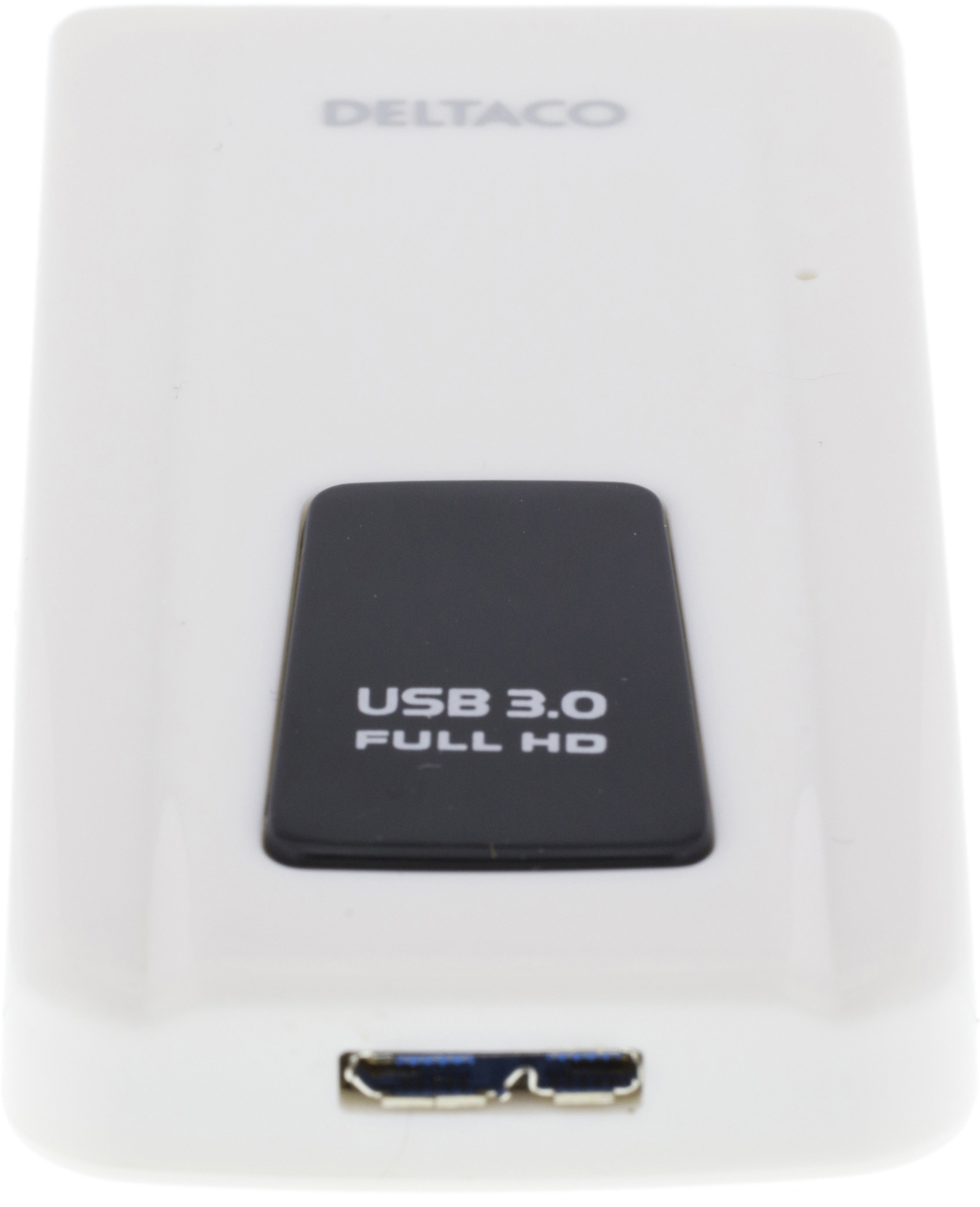 DELTACO Weiss Adapter, USB3-DVI