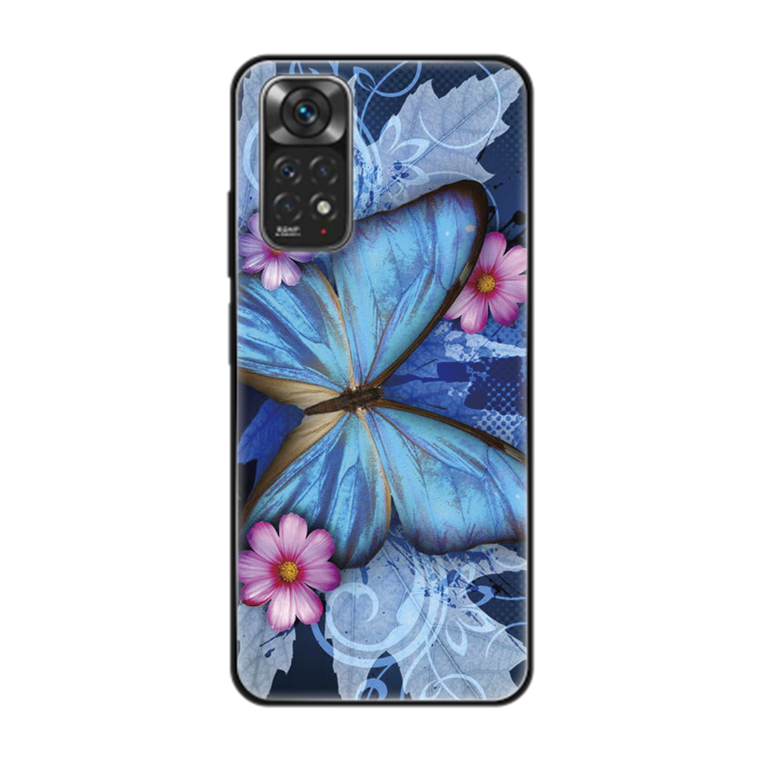 Case, Blau 11, Backcover, Schmetterling Redmi DESIGN Note KÖNIG Xiaomi,