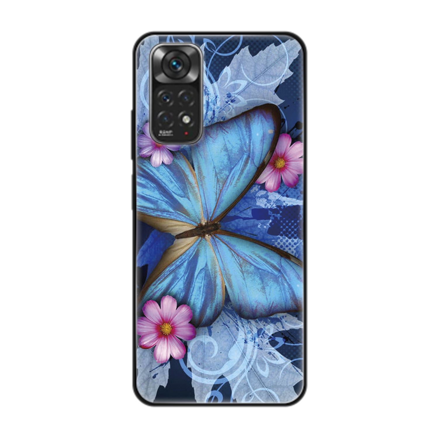 11, Blau DESIGN Schmetterling Case, Redmi Xiaomi, KÖNIG Note Backcover,