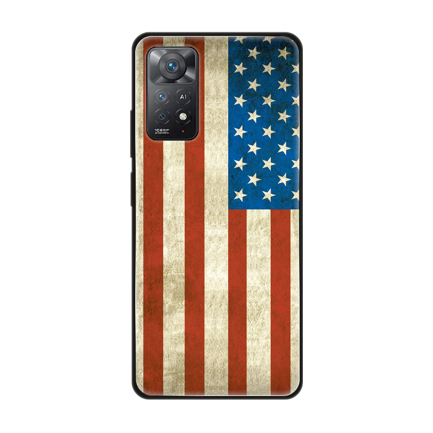Xiaomi, KÖNIG USA Note Case, DESIGN Pro, Redmi Flagge Backcover, 11E