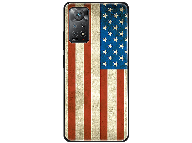 KÖNIG DESIGN Case, Backcover, Xiaomi, Redmi Note 11E Pro, USA Flagge