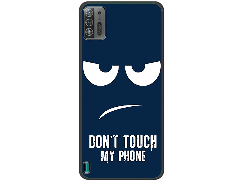 KÖNIG DESIGN Case, Backcover, ZTE, Blade A52 Lite, Dont Touch My Phone Blau
