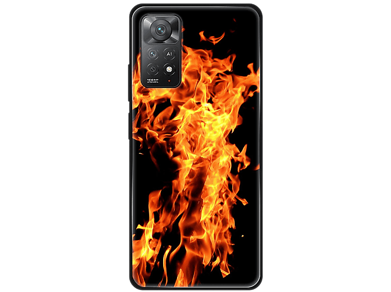 KÖNIG Xiaomi, Note 11E Case, Backcover, Redmi DESIGN Feuer Pro,