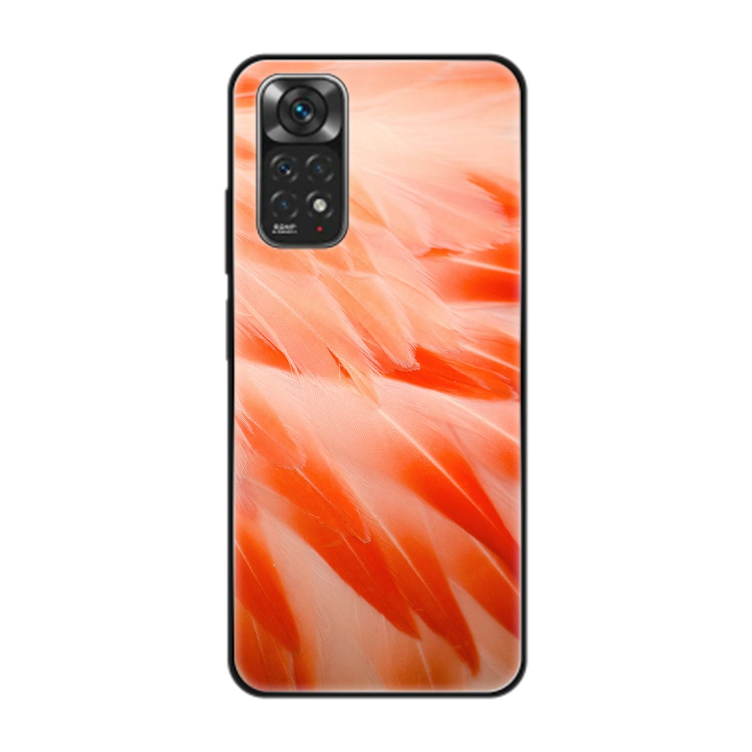 KÖNIG DESIGN Case, Redmi Flamingo Backcover, Note 11, Federn Xiaomi