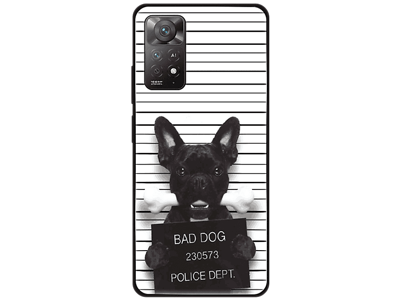 11E Redmi Bulldogge DESIGN Note KÖNIG Pro, Case, Backcover, Dog Xiaomi, Bad