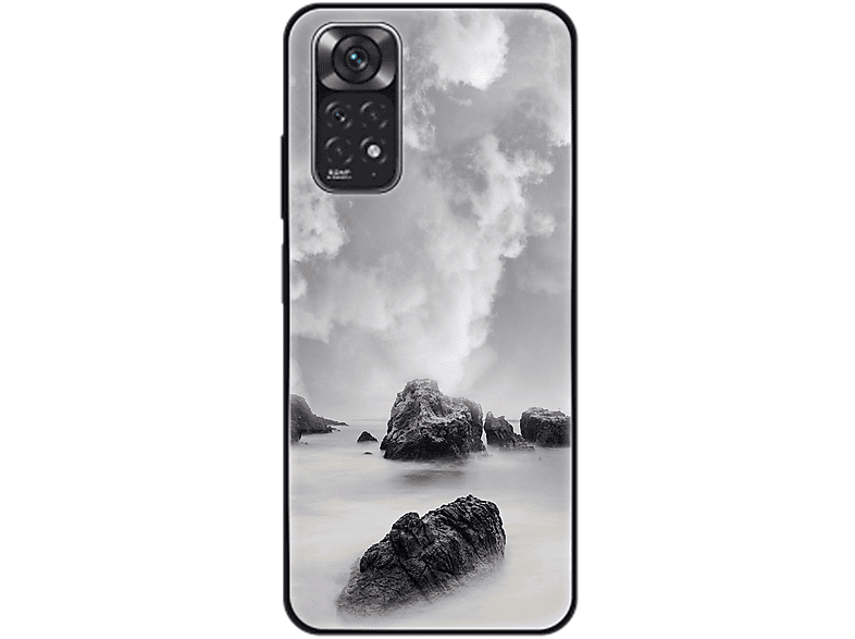 KÖNIG DESIGN Case, Redmi Xiaomi, Felsen Wolken Backcover, 11, Note