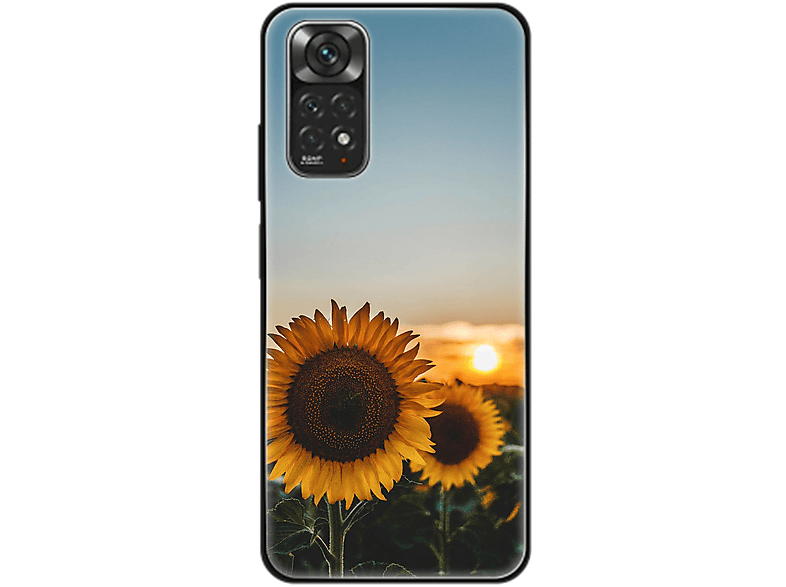 Xiaomi, Sonnenblumen 11, Redmi DESIGN Backcover, Case, KÖNIG Note