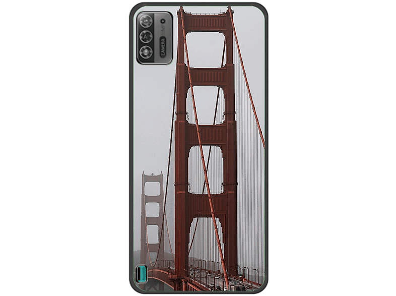 KÖNIG DESIGN Case, Backcover, ZTE, Blade A52 Lite, Golden Gate Bridge
