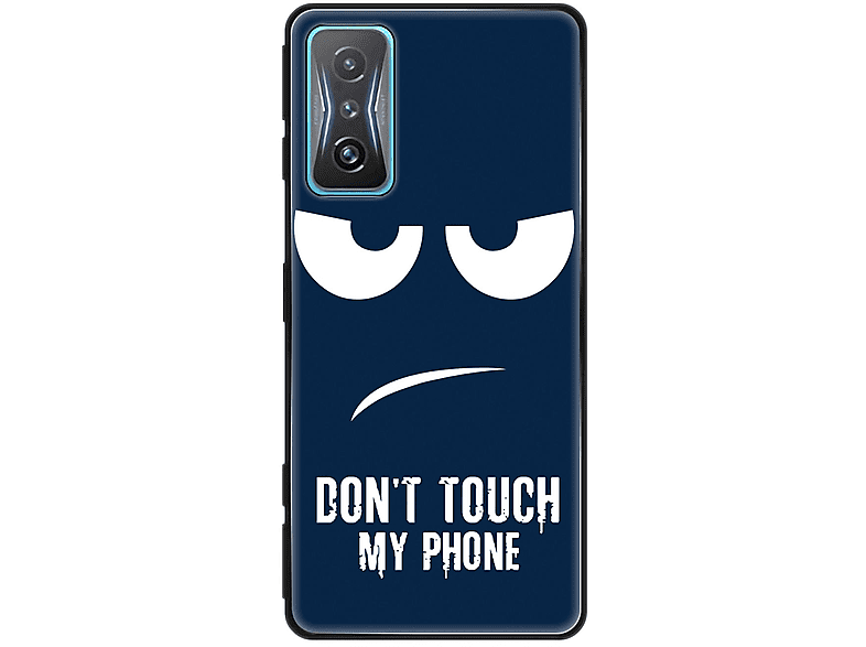 KÖNIG DESIGN Case, Backcover, Xiaomi, Redmi K50 Gaming, Dont Touch My Phone Blau