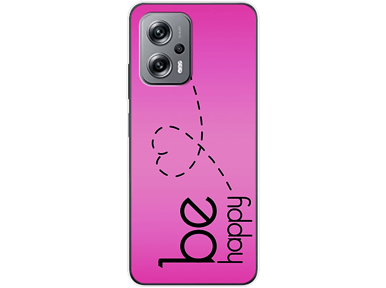 KÖNIG DESIGN Case, Backcover, Xiaomi, Redmi K50i, Be Happy Pink
