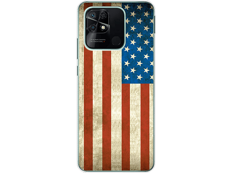 KÖNIG DESIGN Case, USA Xiaomi, Backcover, Flagge Redmi 10C