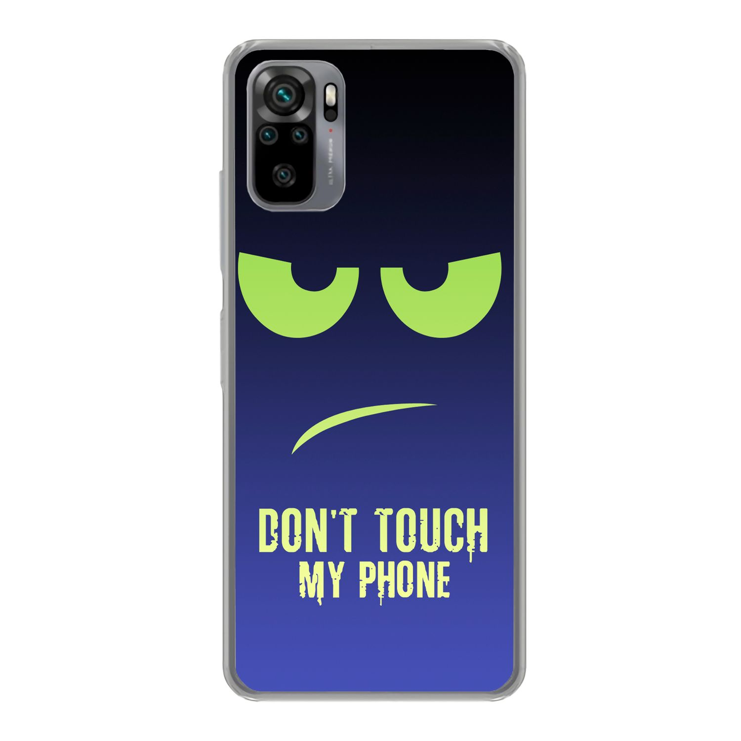 KÖNIG DESIGN Case, Backcover, Grün Dont My Touch Phone Xiaomi, Blau 10S, Redmi Note