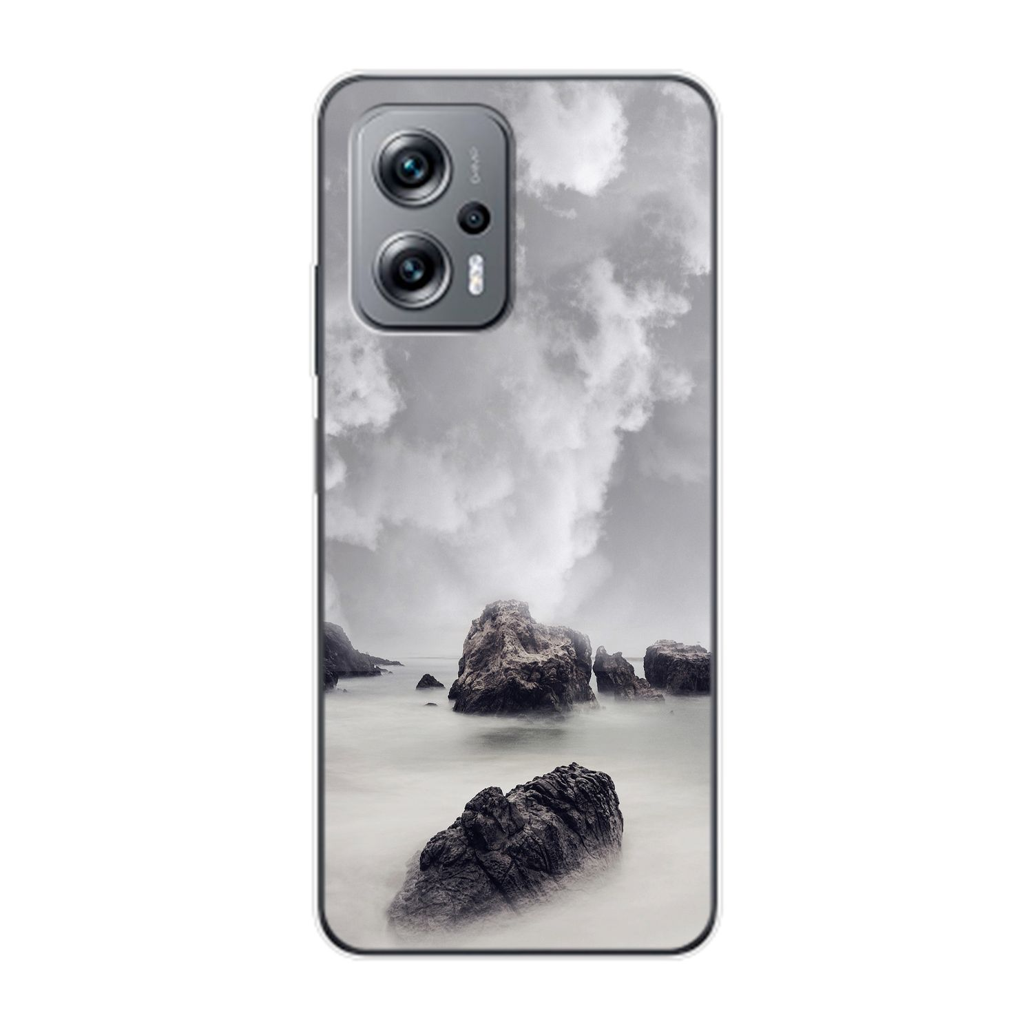 KÖNIG DESIGN Wolken Case, Redmi Backcover, K50i, Felsen Xiaomi