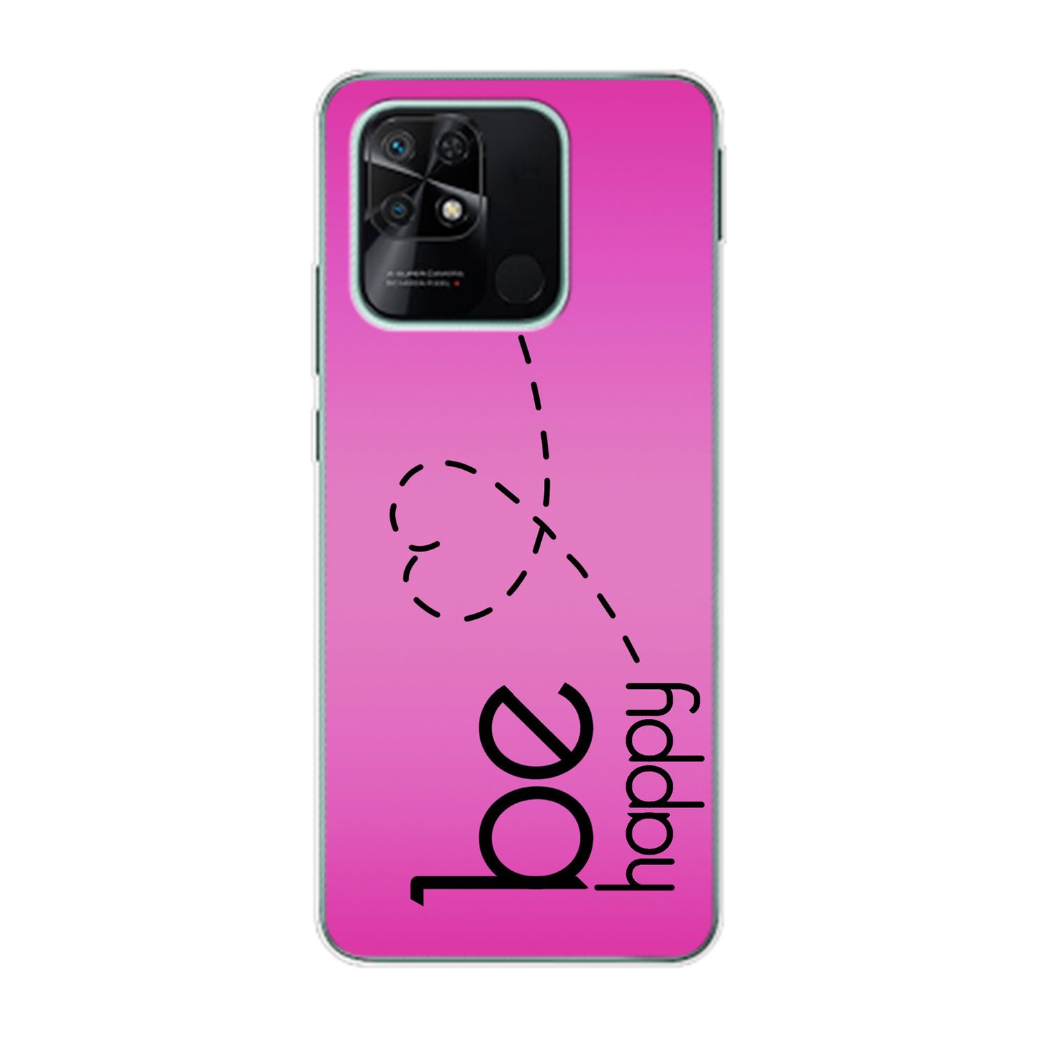 KÖNIG DESIGN Case, Backcover, Happy Redmi 10C, Pink Be Xiaomi