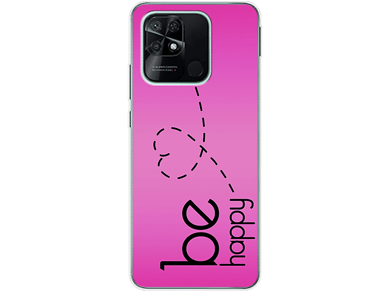 KÖNIG DESIGN Case, Backcover, Xiaomi, Redmi 10C, Be Happy Pink