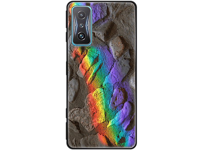 KÖNIG Steine Backcover, Xiaomi, DESIGN Redmi K50 Gaming, Case, Regenbogen