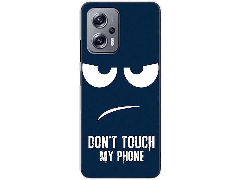 KÖNIG DESIGN Case, Backcover, Xiaomi, Redmi K50i, Dont Touch My Phone Blau
