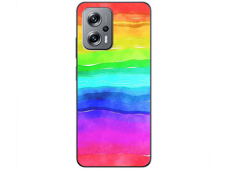 KÖNIG DESIGN Case, Backcover, Xiaomi, Redmi K50i, Regenbogen