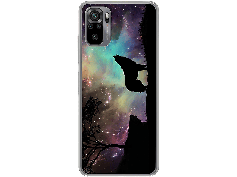 KÖNIG DESIGN Case, Backcover, Xiaomi, Redmi Note 10S, Wolf Abendhimmel