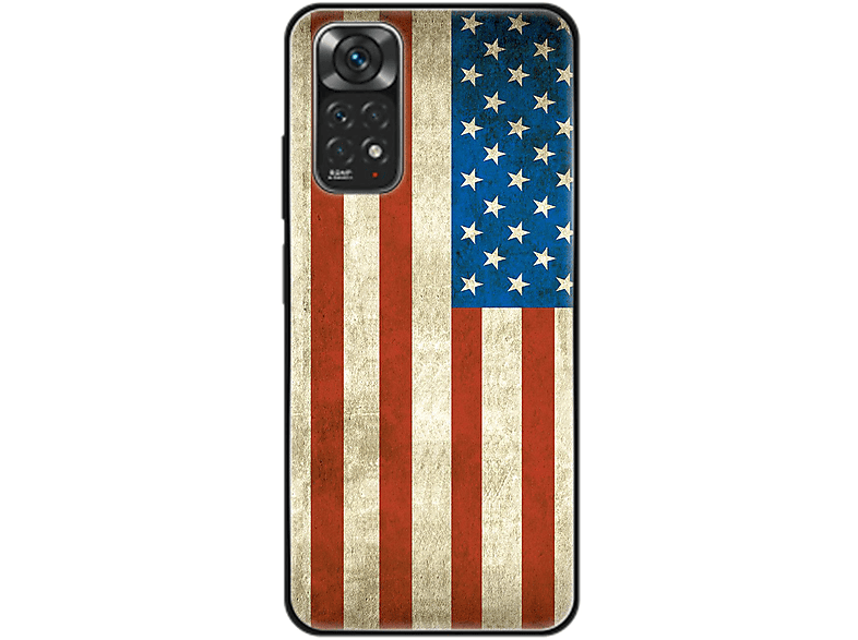 KÖNIG DESIGN Case, Backcover, Xiaomi, Redmi Note 11, USA Flagge