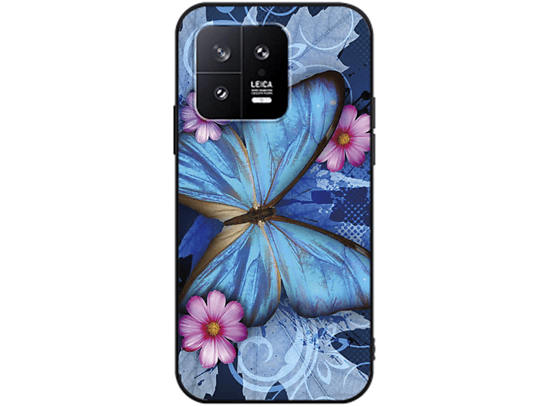 KÖNIG DESIGN Case, Backcover, Xiaomi, 13, Schmetterling Blau