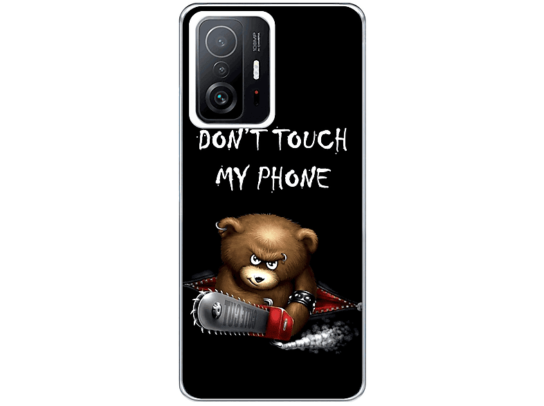 KÖNIG DESIGN Case, Backcover, Xiaomi, Mi 11T / 11T Pro, Dont Touch My Phone Bär Schwarz