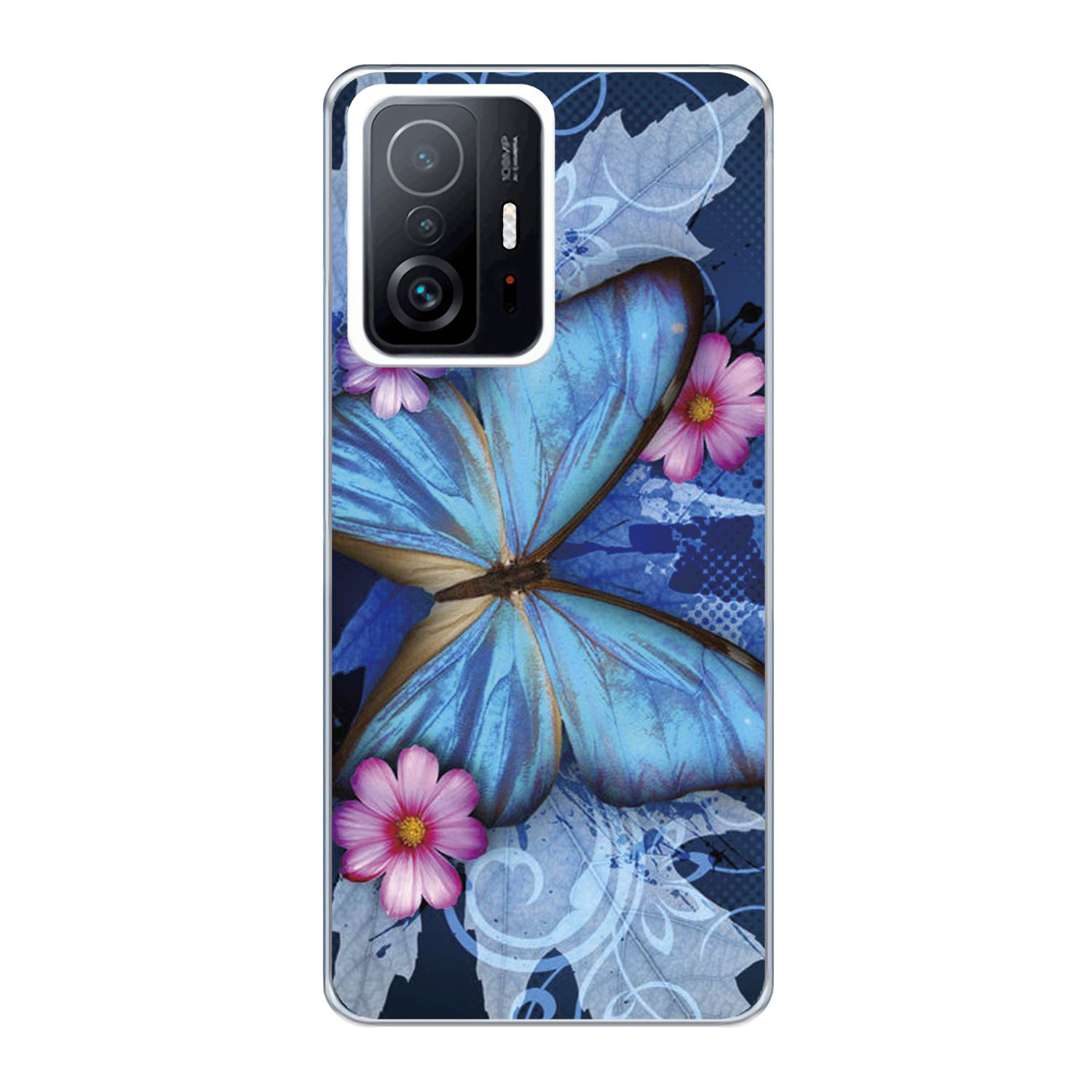 KÖNIG DESIGN 11T Pro, 11T Blau / Case, Backcover, Schmetterling Xiaomi, Mi