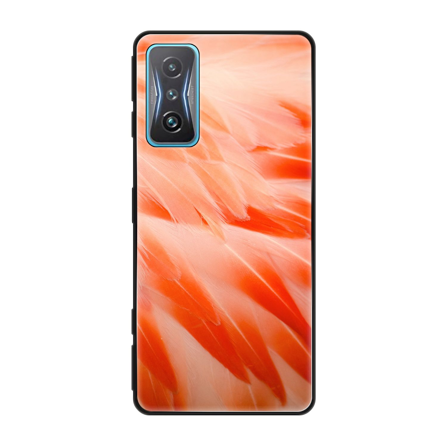 KÖNIG DESIGN Case, Xiaomi, Gaming, Flamingo Redmi Backcover, Federn K50